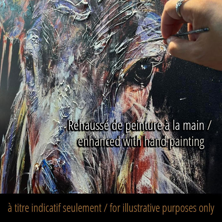 La descente radieuse, tableau ski , art print texturé par l'artiste confetti, moderne, abstrait