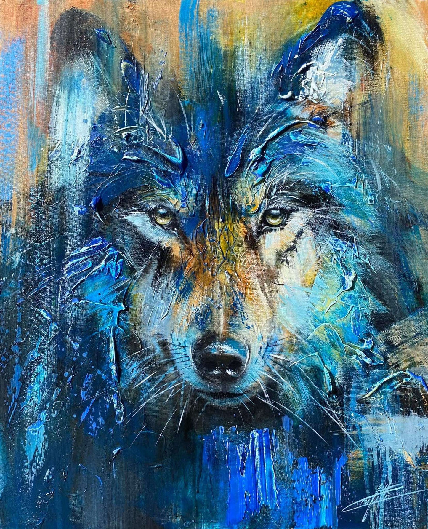Through your eyes, the wolf, art print by the artist Confetti, textured,modern,wild animal, wolf