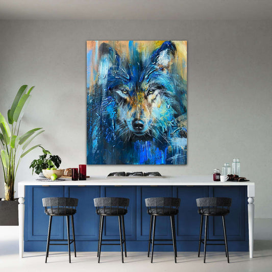 À travers tes yeux, le loup, tirage d'art de l'artiste Confetti, moderne, animal sauvage, loup