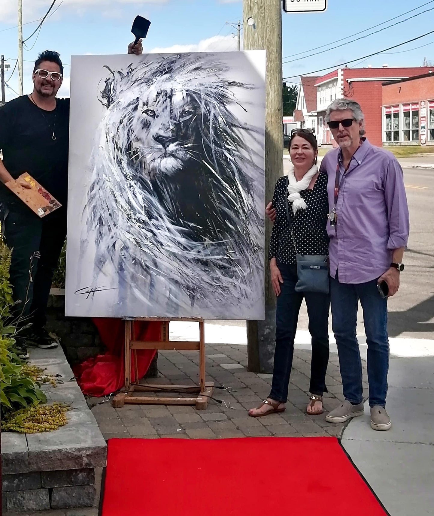 The wild beast the lion, textured art print by Confetti artist, modern, abstract