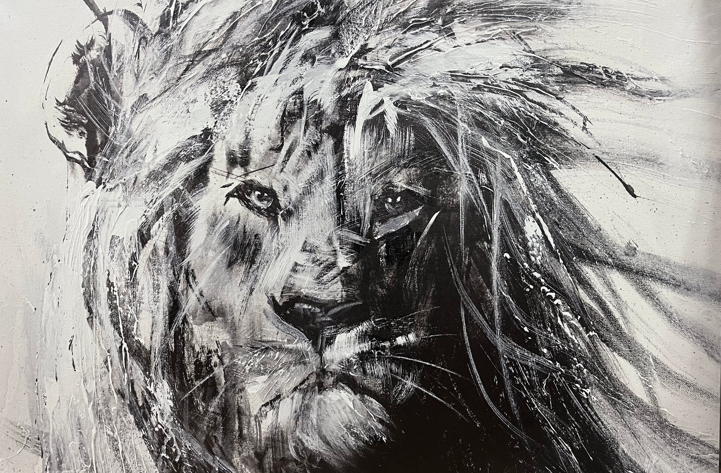 The wild beast the lion, textured art print by Confetti artist, modern, abstract
