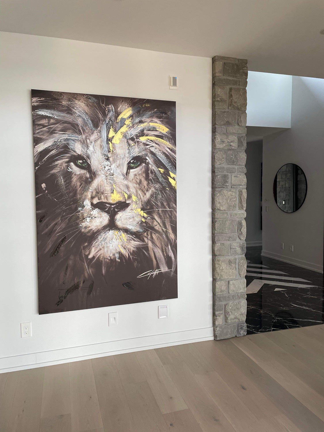 The lion king, textured art print from the artist Confetti, modern lion, abstract