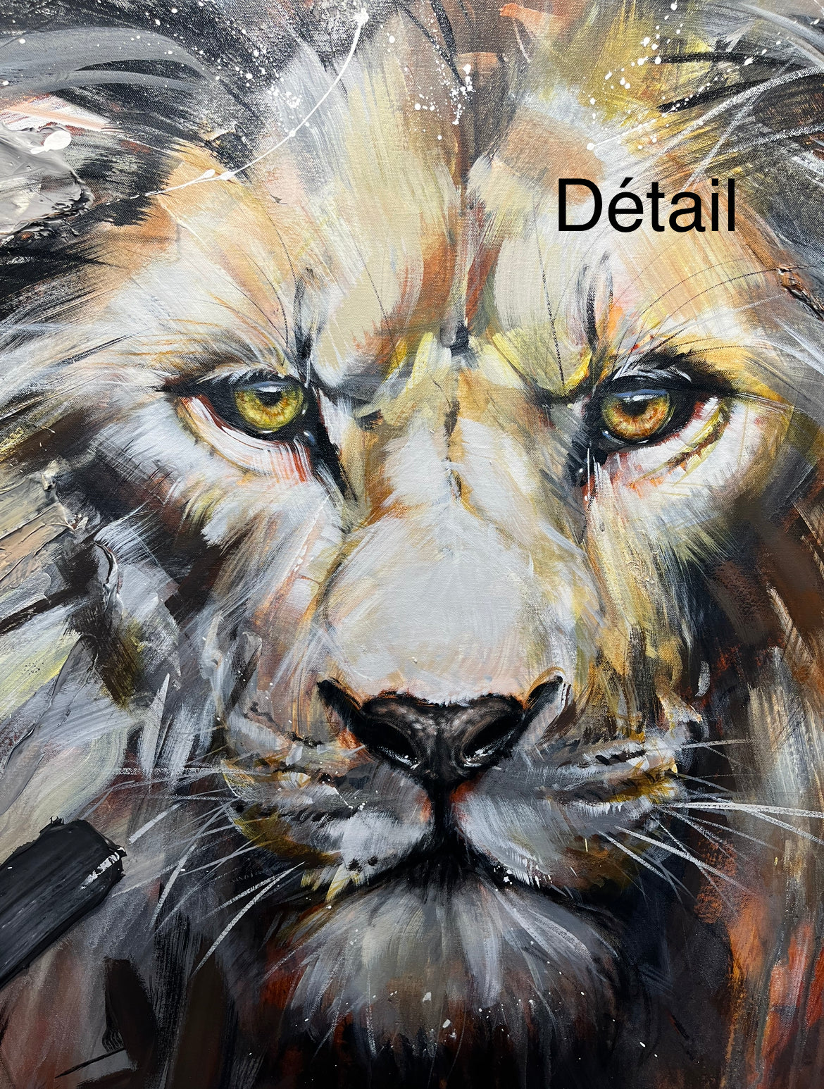 🔴 Monarch, the lion, the original, modern painting with big texture by Confetti artist