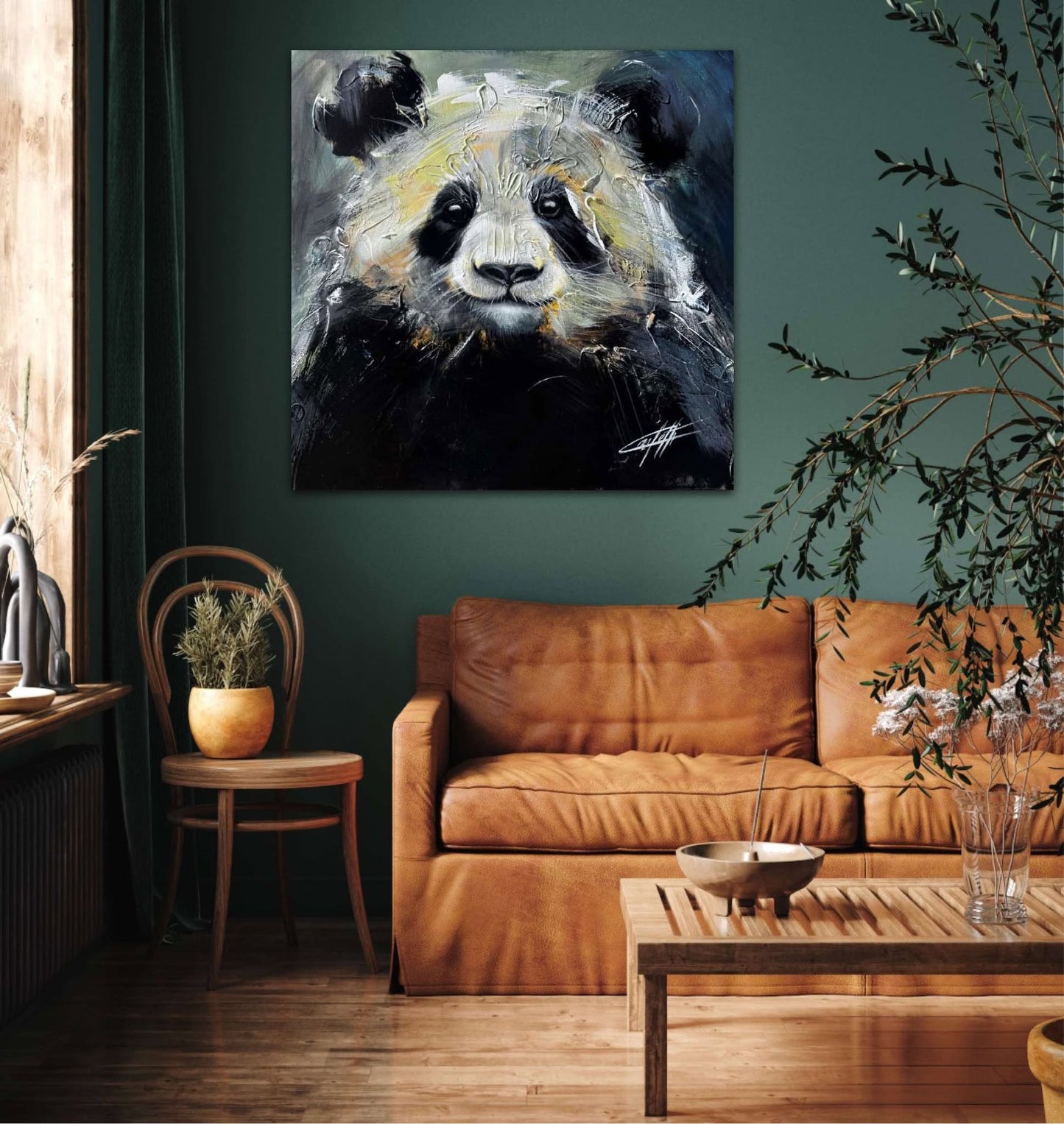 The sweetness of the Panda, modern art print by Confetti artist, textured, panda , modern