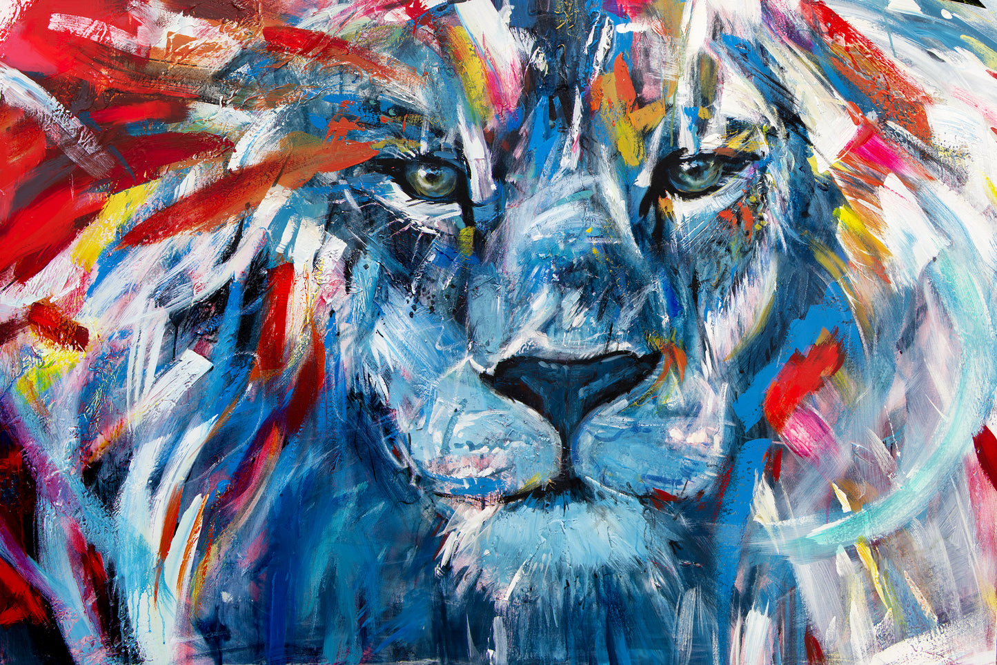 Pedro le lion, art print texturé par l'artiste Confetti, moderne, abstrait