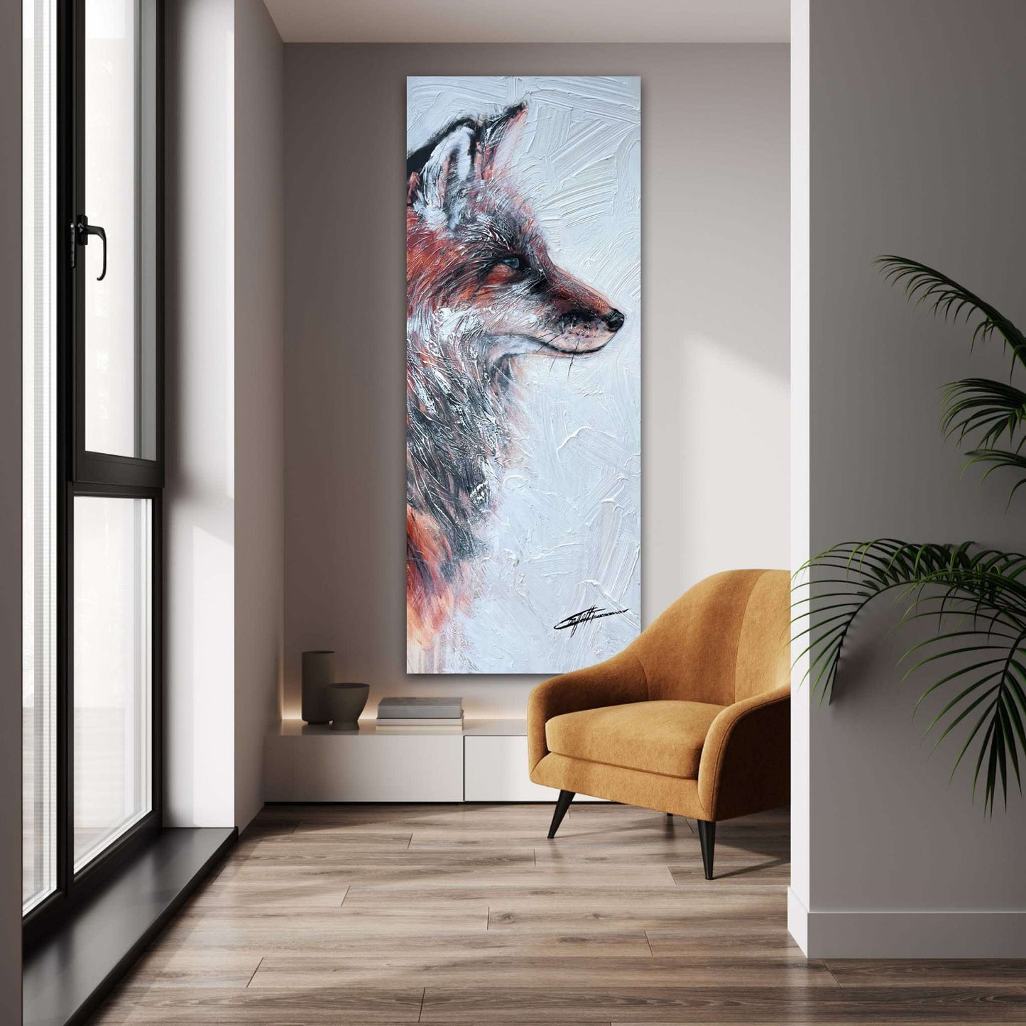 The Guardian, art print by the artist Confetti,textured, modern,fox