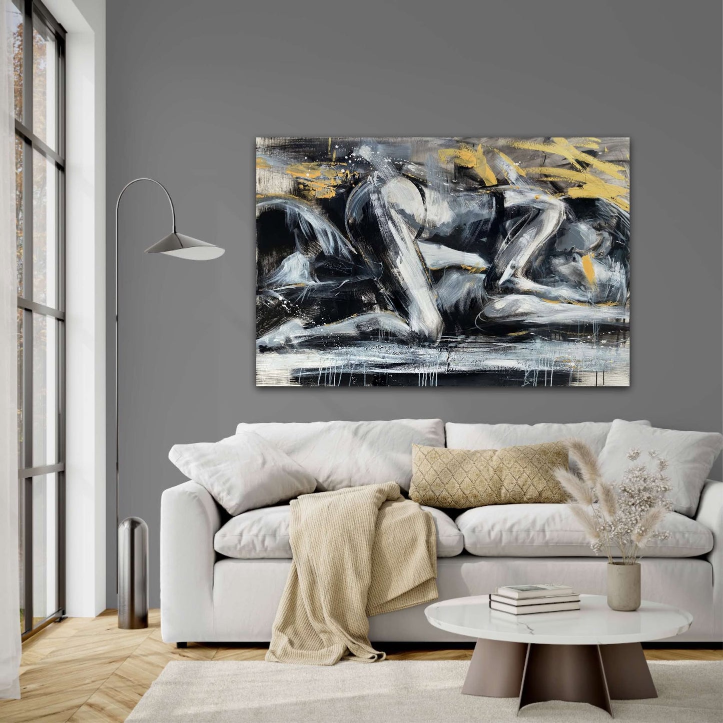 Fifty Shade'' I Want u too'', peinture sexy couple toile sensuelle, lit, art print  avec texture par Confetti l'artiste moderne, passion, abstraite