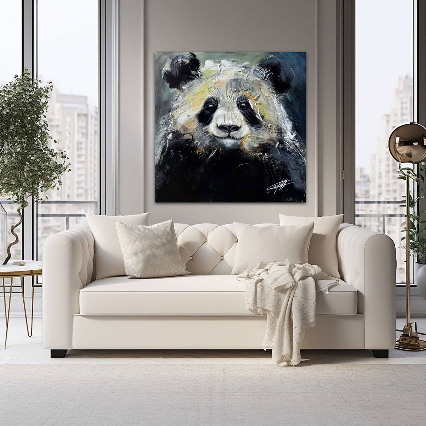 The sweetness of the Panda, modern art print by Confetti artist, textured, panda , modern