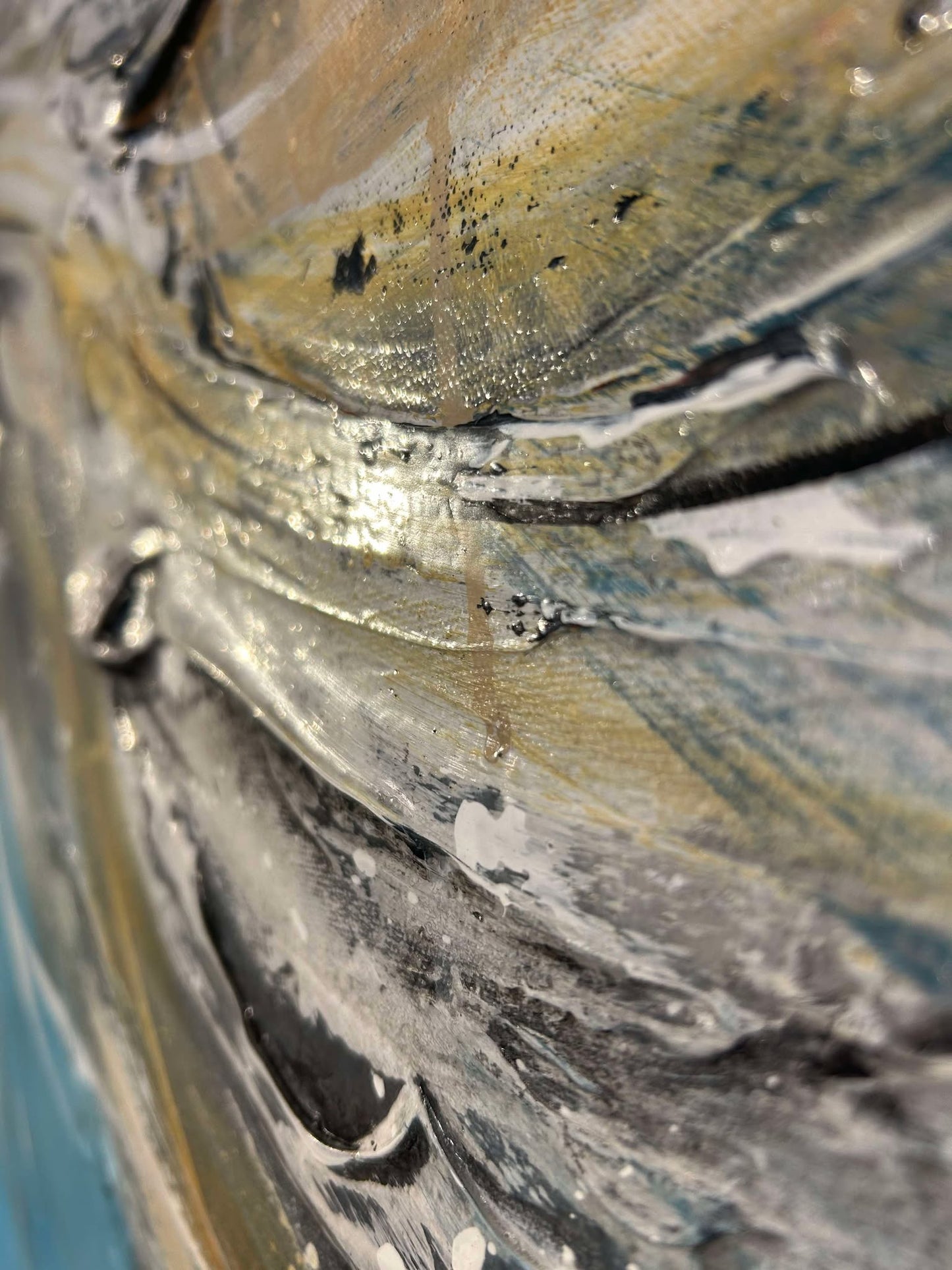 Liberté angélique, l'original de l'artiste confetti avec beaucoup de texture, cheval blanc, abstrait