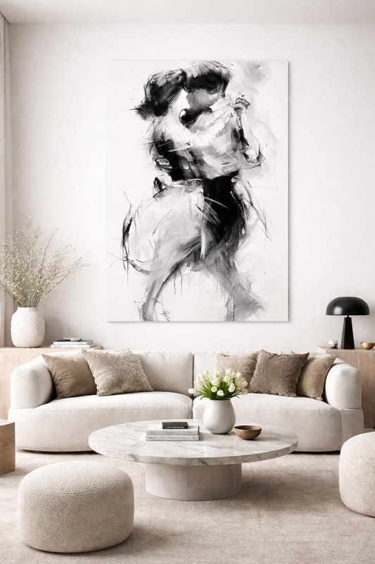 Les danseurs, art print par l'artiste Confetti, texturé, moderne, abstrait