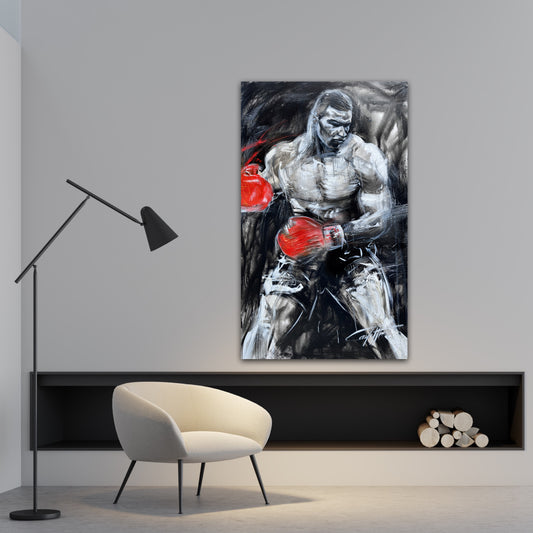 Tyson furieux, tableau de boxe / par l'artiste confetti, moderne