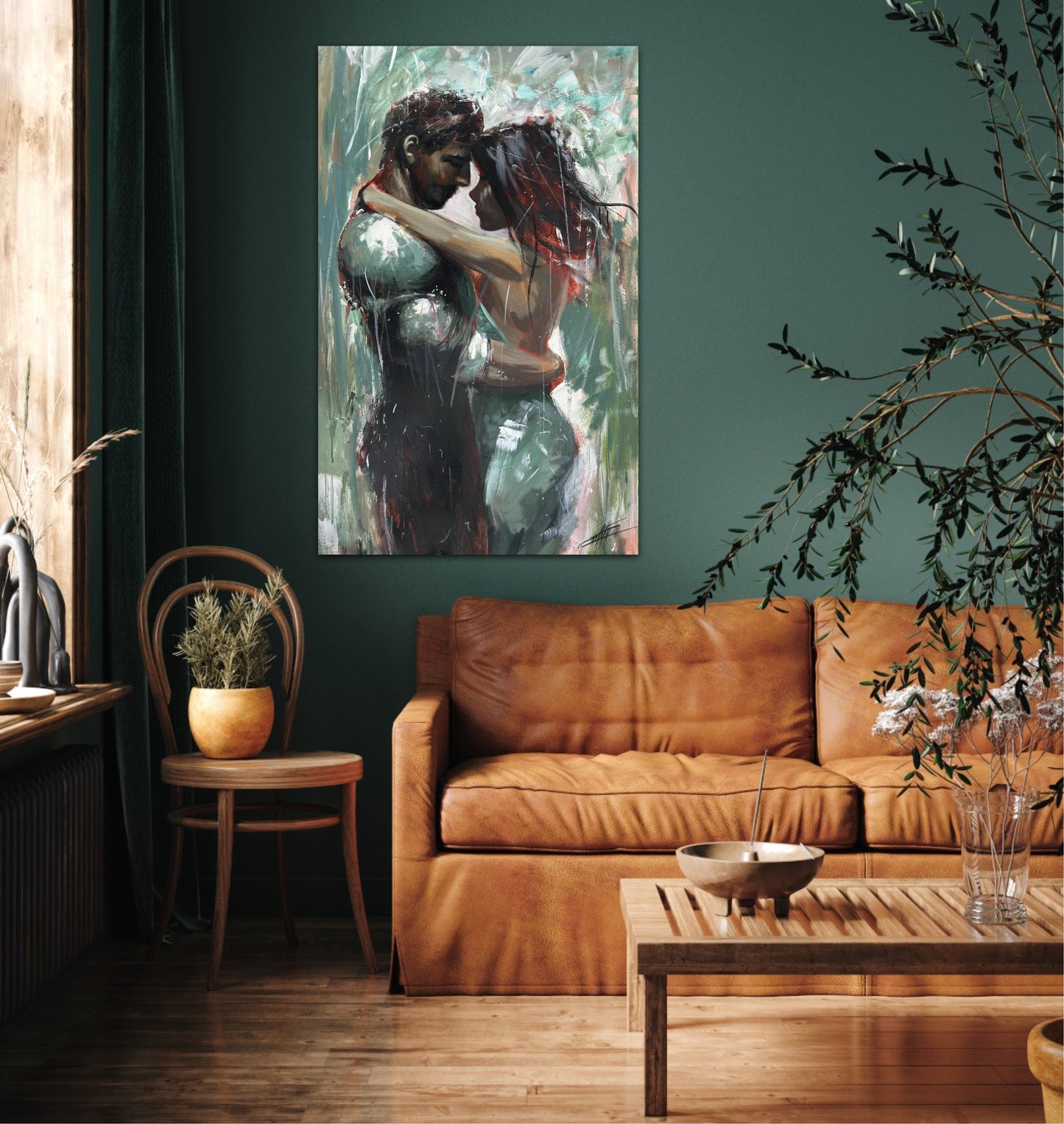 Nos ombres entrelacées, art print texturé par l'artiste Confetti, abstrait, moderne