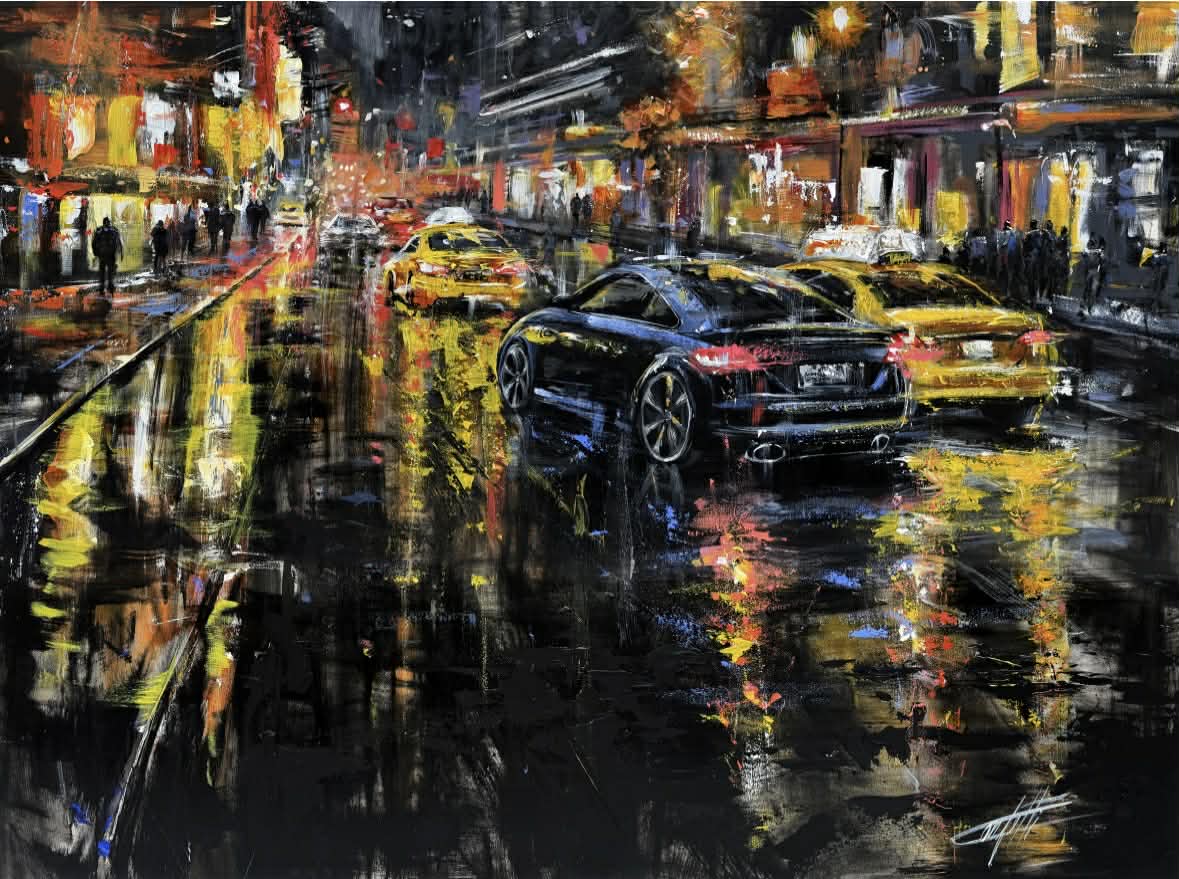 NewYork midtown,  textured art print from the artist Confetti, colorful, modern, abstract