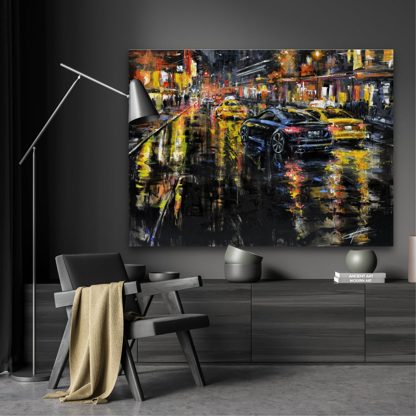 NewYork midtown,  textured art print from the artist Confetti, colorful, modern, abstract
