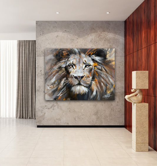 The lion of the horizon,  textured art print from the artist Confetti, modern, abstract