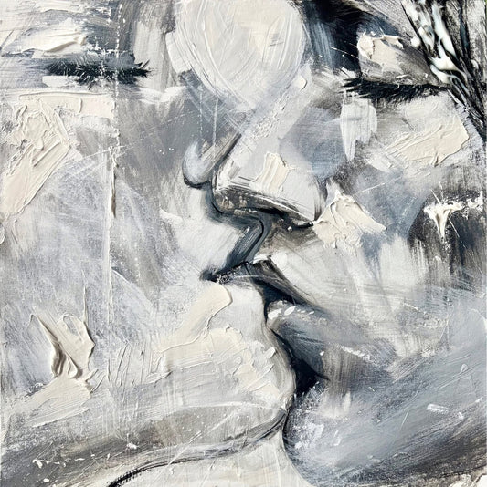 Je t'aime moi non plus, la peinture originale de l'artiste Confetti avec beaucoup de texture, moderne et abstraite