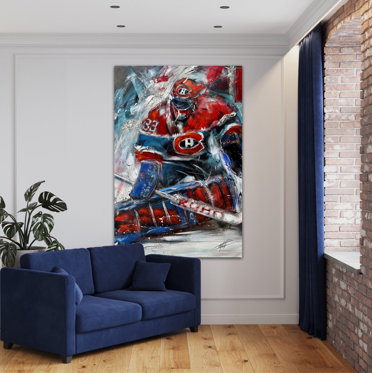 Legend number 33, patrick roy, canadian montreal  / painted  by the artist confetti, modern