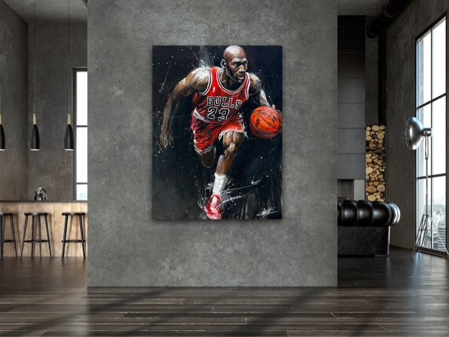 La légende , Jordan #23, art print texturé par l'artiste Confetti, moderne, abstract